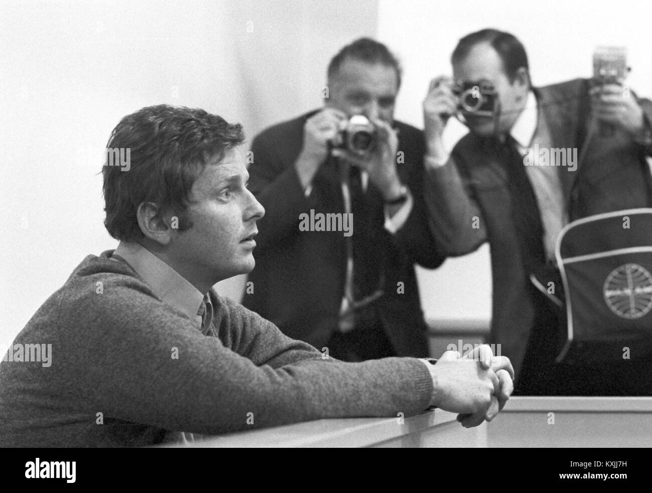 Leader étudiant Daniel Cohn-Bendit a été condamné à huit mois de probation à cause d'entre autres de troubles civils le 27 septembre 1968 à Francfort. Dans le monde d'utilisation | Banque D'Images