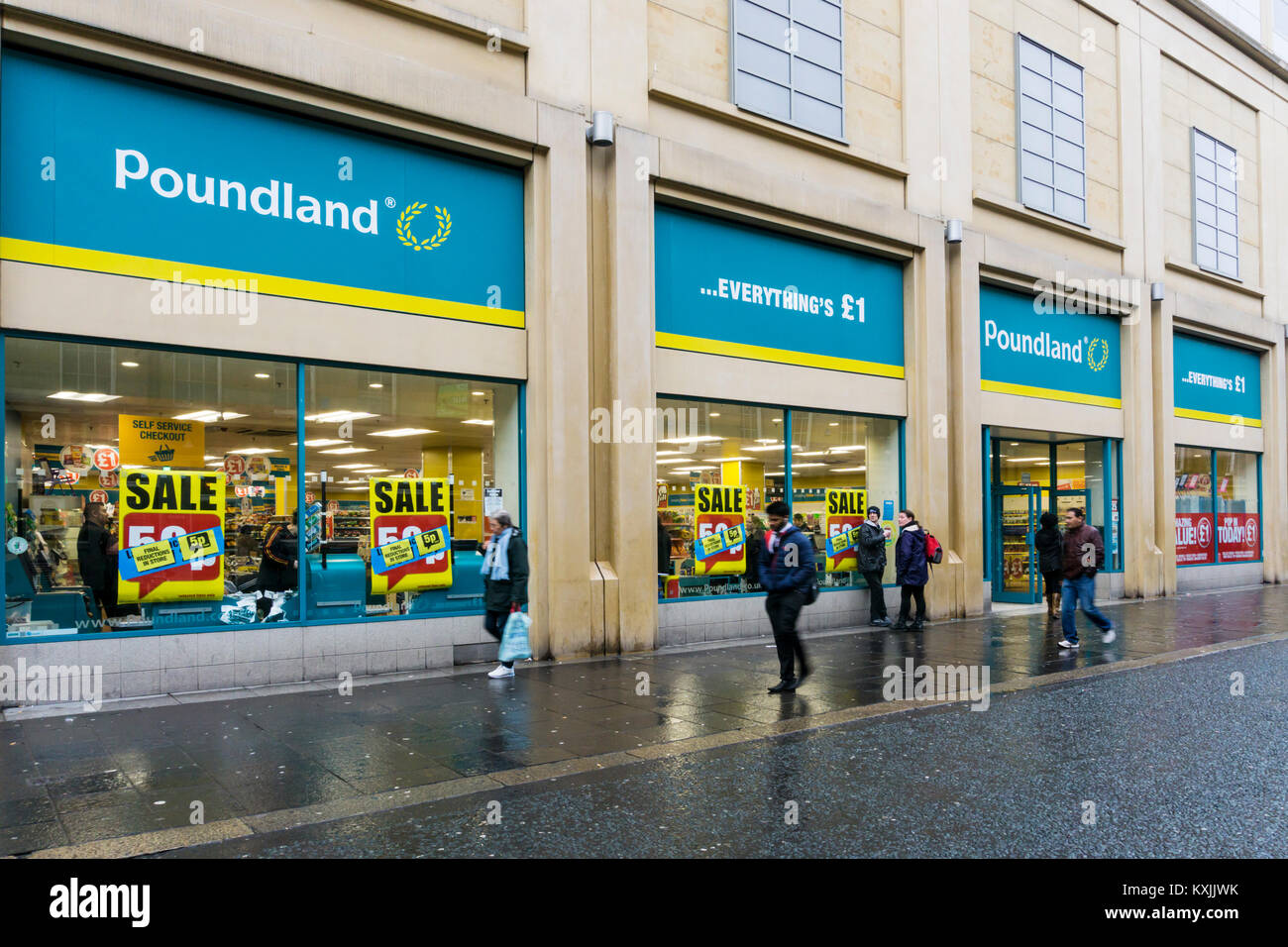 Succursale de Poundland à Newcastle upon Tyne. Banque D'Images