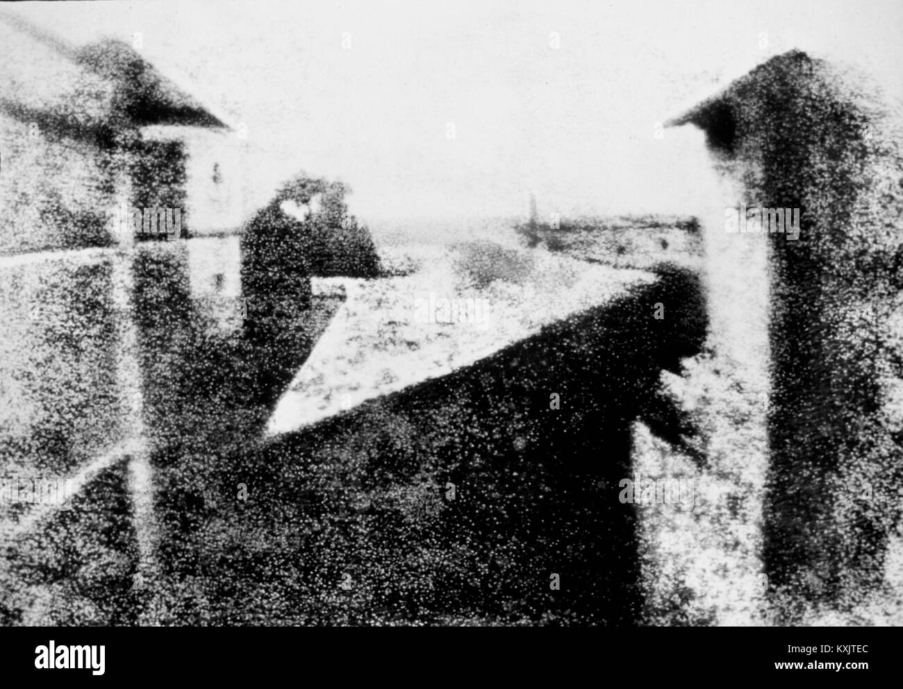 Niépce est vue depuis la fenêtre de l'hôtel Le Gras (1826 ou 1827), les plus anciennes photo d'une scène en temps réel, effectuée à l'aide d'une camera obscura Banque D'Images