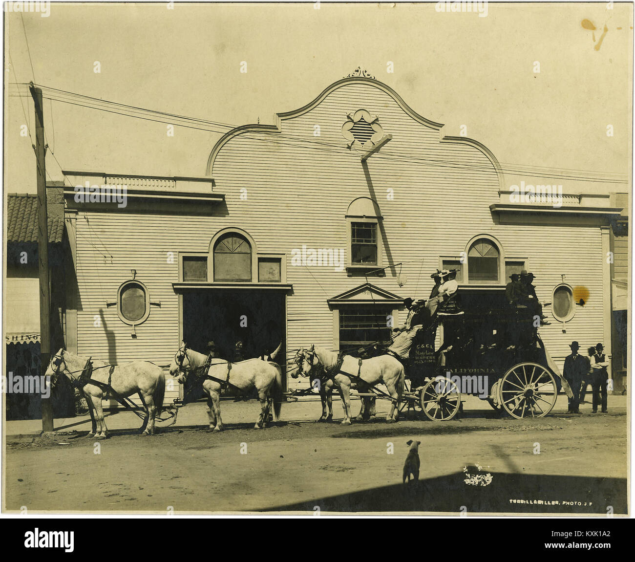 Stagecoach - Calistoga Springs, California, ca. Années 1890 Années 1910 S Banque D'Images