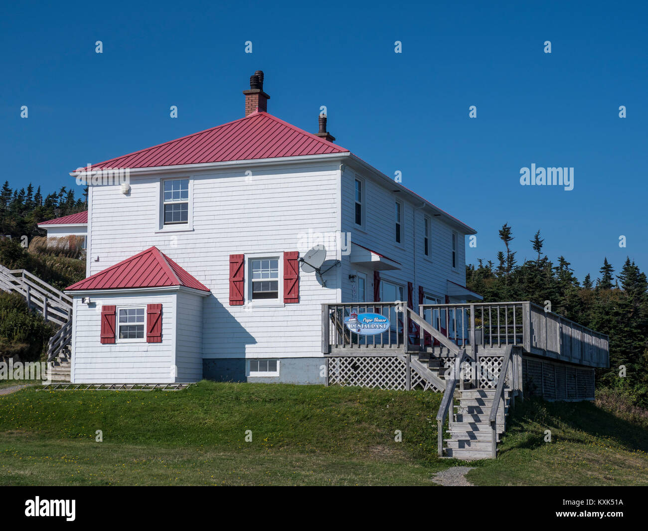 Cap House Restaurant, Cap Enragé, dans la baie de Fundy, Nouveau-Brunswick, Canada. Banque D'Images