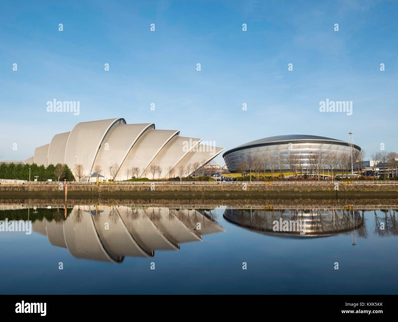 Voir d'Armadillo et SSE SEC centre Hydro arena au bord de la rivière Clyde à Glasgow , Royaume-Uni Banque D'Images