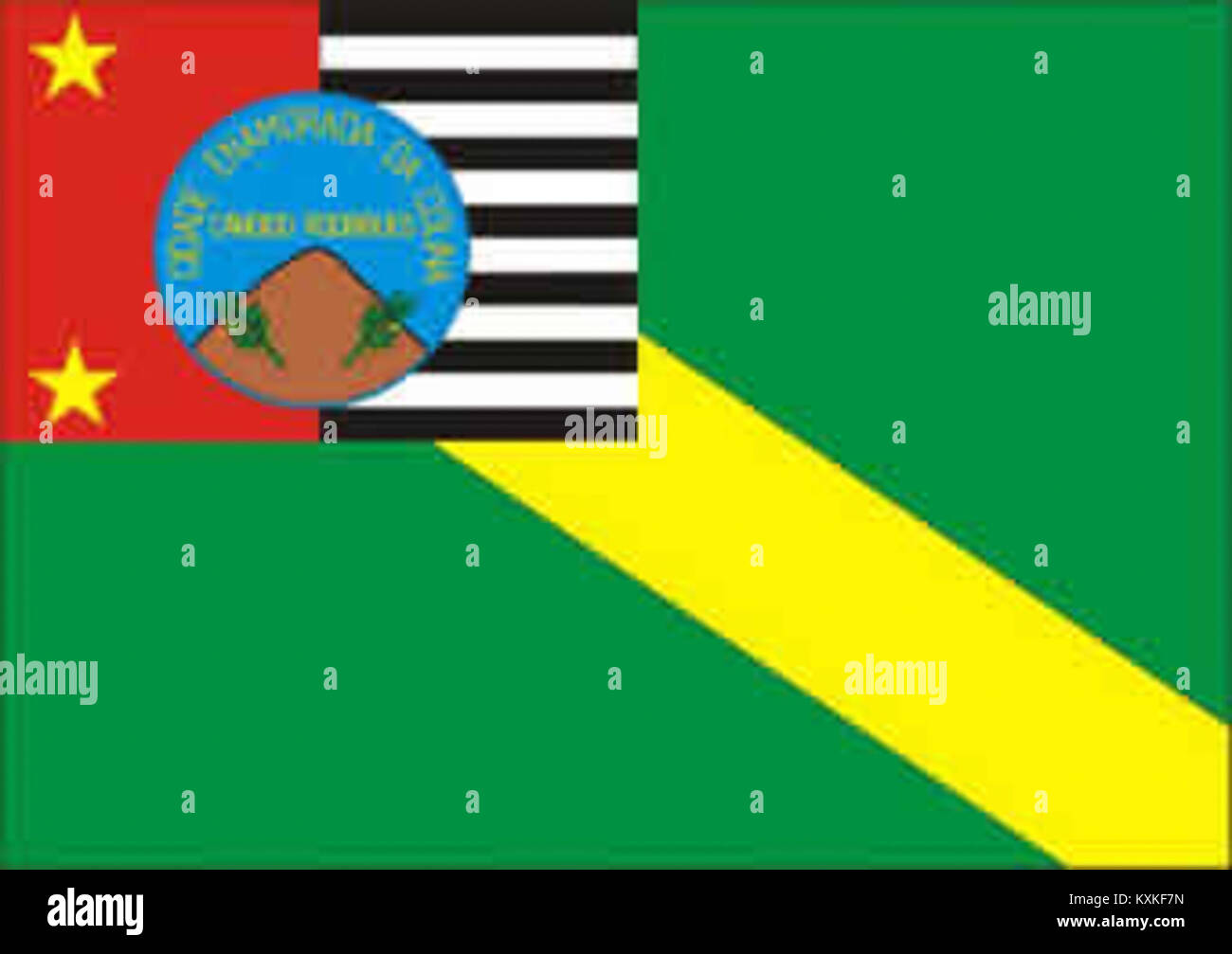 Le drapeau de Cândido Rodrigues représente la municipalité ou l'entité administrative, reflétant son identité locale et son patrimoine symbolique. Banque D'Images