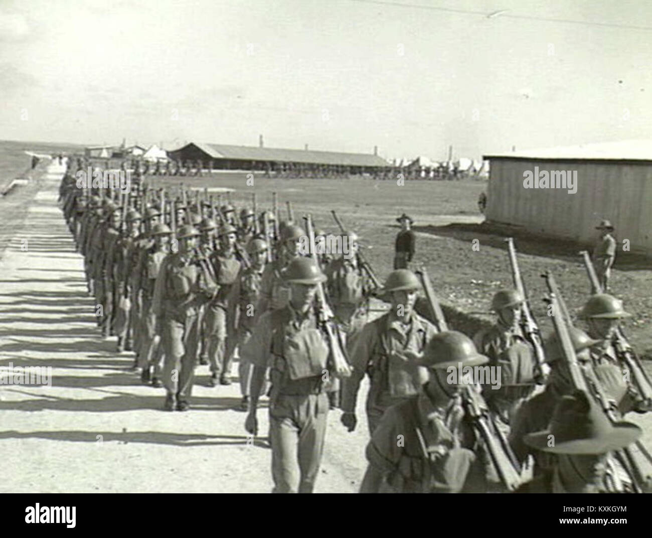 2-4ème bataillon d'infanterie australien 1940 Gaza (AWM 001373 photo) Banque D'Images