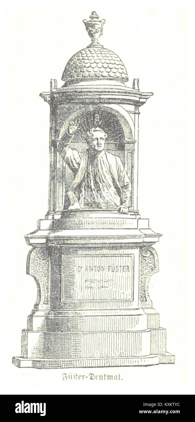Photographie du mémorial d'Anton Föster, 1898, montrant le monument, l'inscription et l'emplacement public pour la commémoration. Banque D'Images