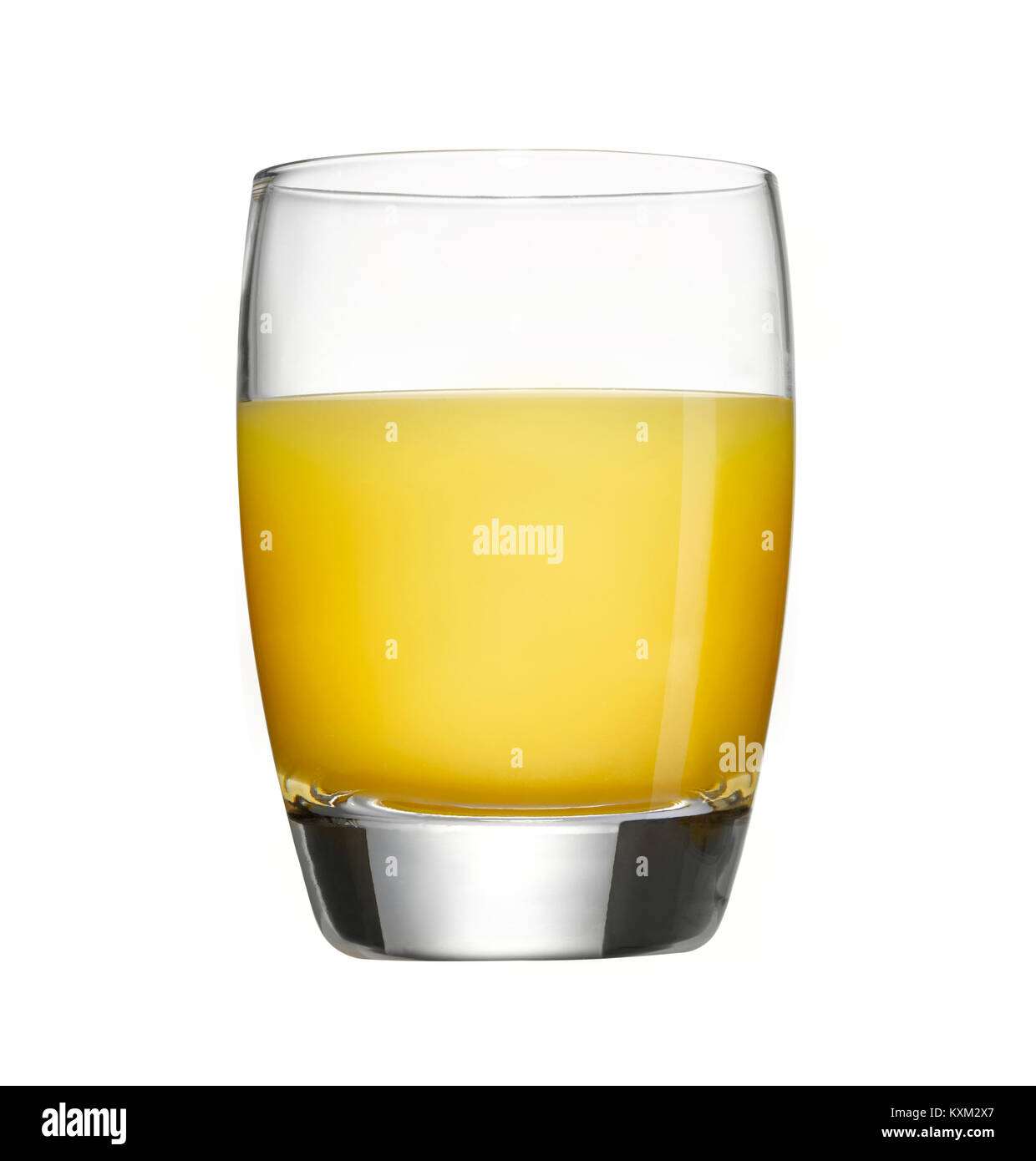 Une prise d'un verre de jus d'orange. Banque D'Images
