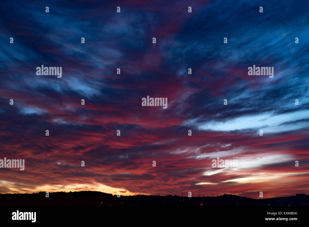 Ciel coucher de soleil spectaculaire Banque D'Images