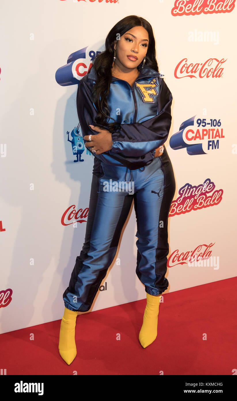 Du capital à célébrités Jingle Bell Ball avec Coca-Cola au London's O2 Arena. Deux de nuit la vente de spectacles, mégastar à succès Ed Sheeran, Taylor Swift, l'Chainsmokers, Liam Payne, le script, Louisa, Matt Johnson, Terry Sigala, James Hype, Mabel, Stefflon Don et Big Shaq. Avec : Don Stefflon Où : London, Royaume-Uni Quand : 10 Déc 2017 Crédit : Phil Lewis/WENN.com Banque D'Images