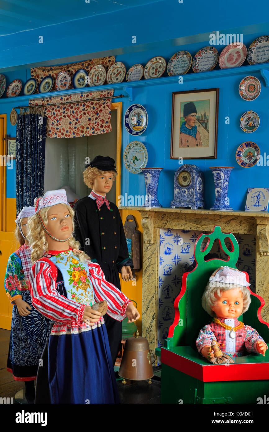 Maison de pêcheur traditionnel, l'île de Marken, Hollande du Nord, Pays-Bas, Europe Banque D'Images