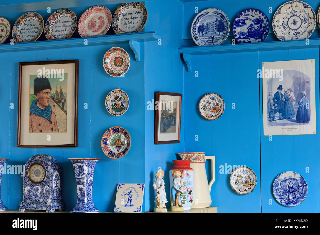 Maison de pêcheur traditionnel, l'île de Marken, Hollande du Nord, Pays-Bas, Europe Banque D'Images