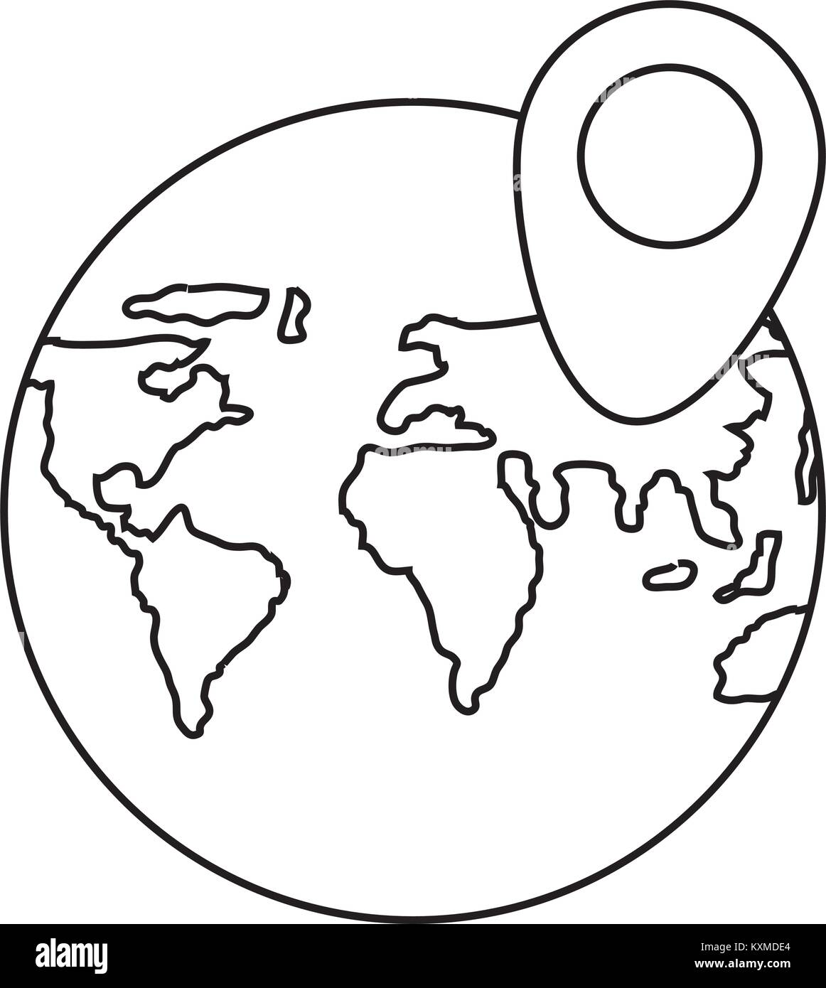 Carte du monde icône Sphère Illustration de Vecteur