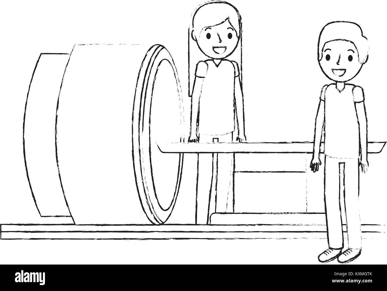 Scanner tomographie par un professionnel de la machine Illustration de Vecteur