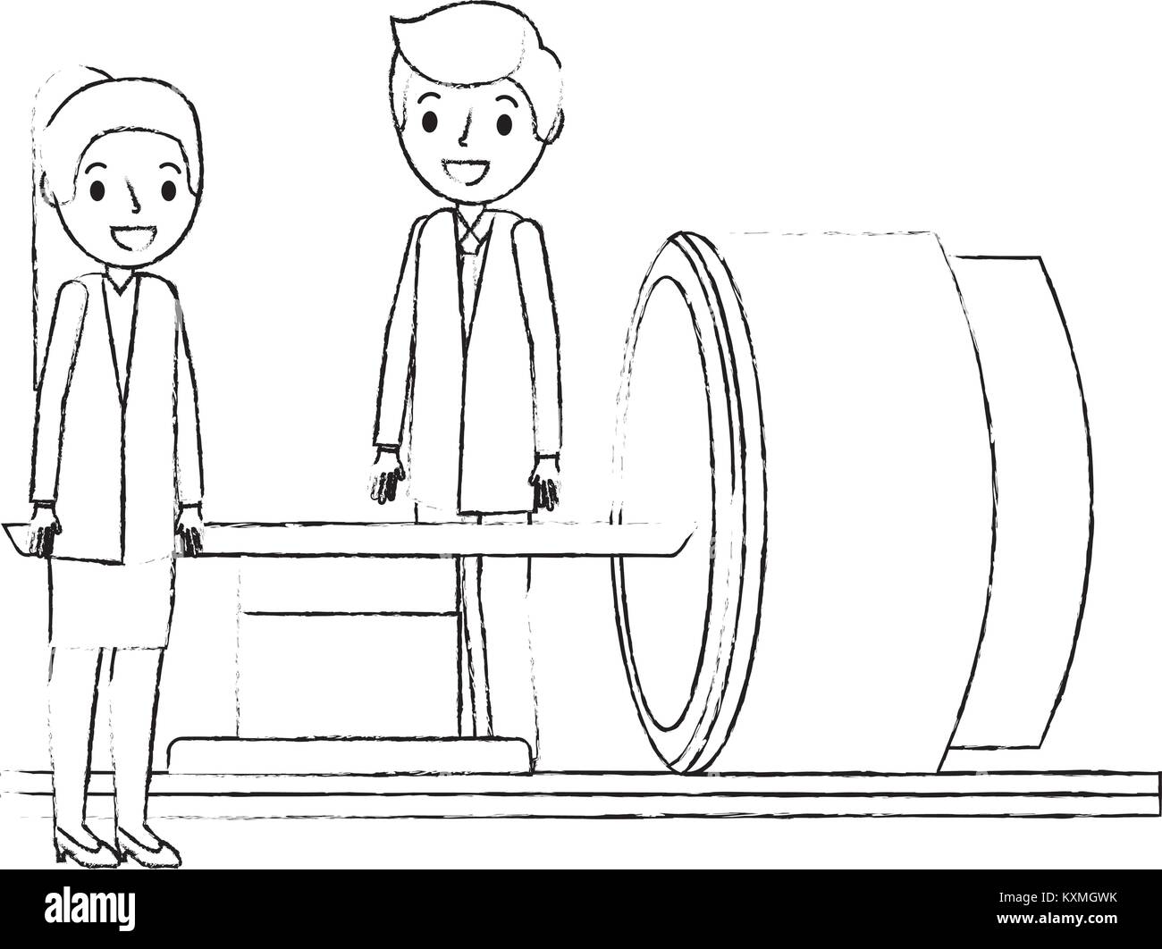 Scanner tomographie par un professionnel de la machine Illustration de Vecteur