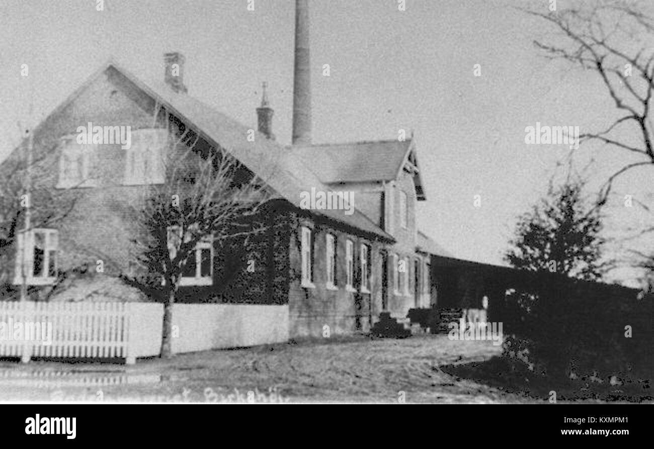 Birkehøj coopérative laitière au Danemark, fondée après 1888, produisait du lait, du beurre et du fromage, et faisait partie d'un mouvement agricole coopératif. Banque D'Images