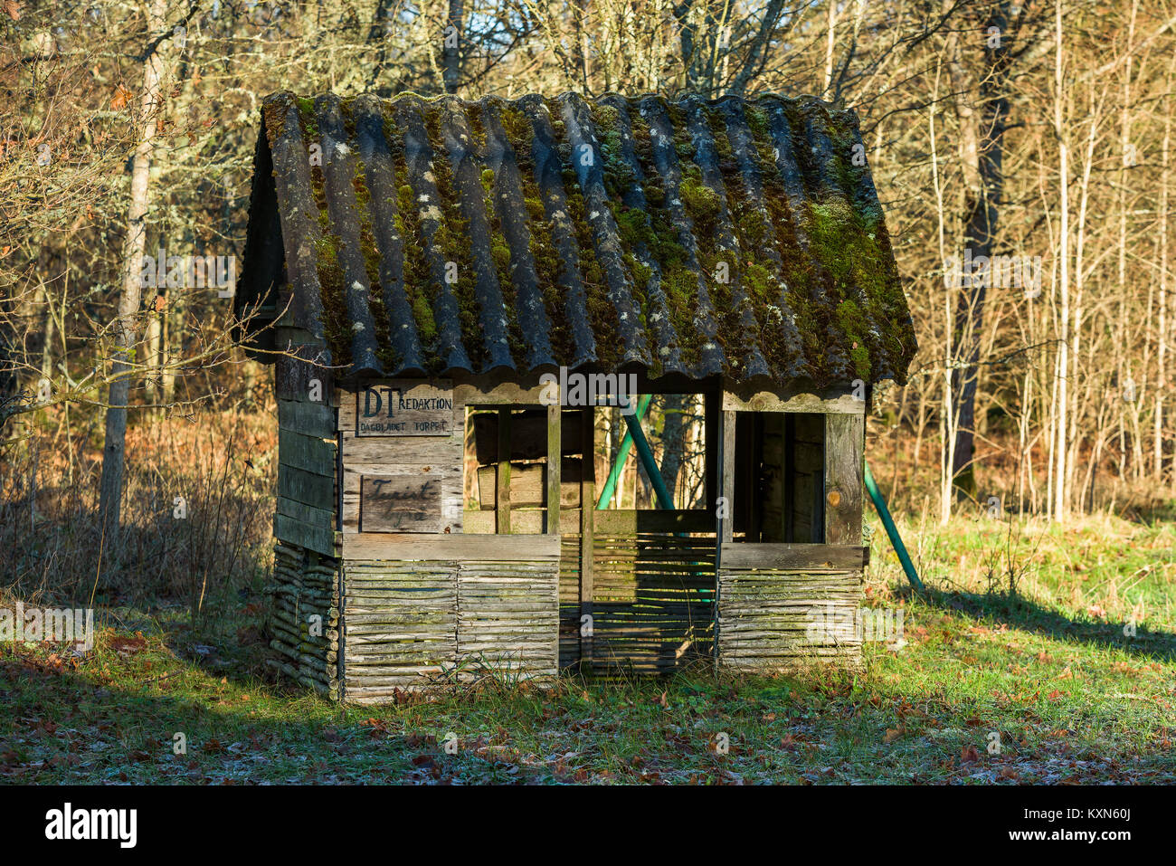 Ronneby, Suède - 7 janvier 2018 : Documentaire de la vie quotidienne et de l'environnement. Ancien bureau de la rédaction de journal fictionary playhouse et un tourisme Banque D'Images