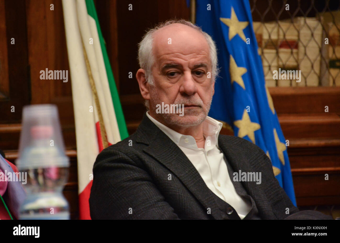 Naples, Italie. Jan 11, 2018. L'acteur italien Toni Servillo lors de la présentation de livre 'Il Teatro di Toni Servillo" à la Bibliothèque Nationale de Naples, Italie. Credit : Mariano Montella/Alamy Live News Banque D'Images
