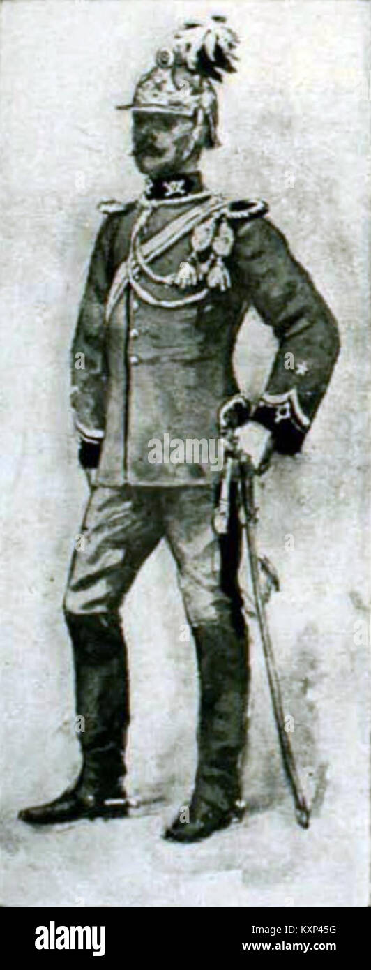 Cette image montre un officier d'artillerie de l'armée chilienne en uniforme de parade. La photo montre la tenue de cérémonie de l'officier, représentant les traditions militaires et la structure des forces armées chiliennes. Banque D'Images