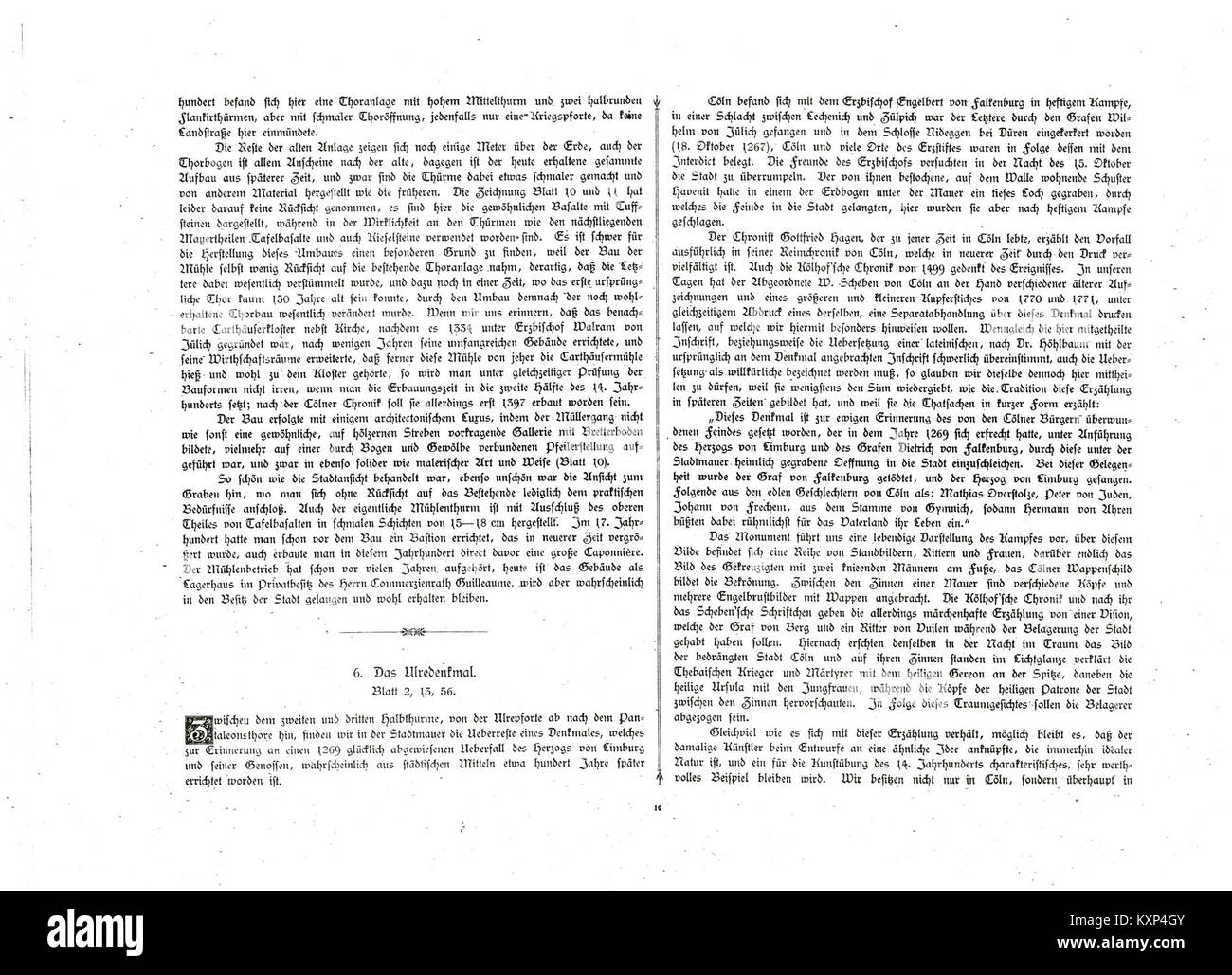 Illustration des tours et fortifications de Cologne de 1180 à 1882, représentant des structures défensives médiévales et modernes et l’évolution architecturale. Banque D'Images