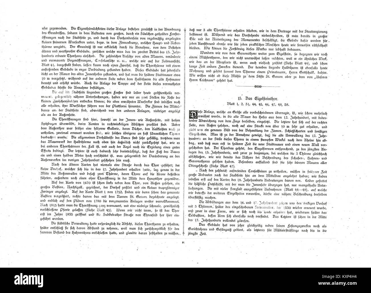 Les tours et fortifications de Cologne, datant de 1180 à 1882, illustrent l'évolution architecturale et l'histoire militaire de la ville. Banque D'Images