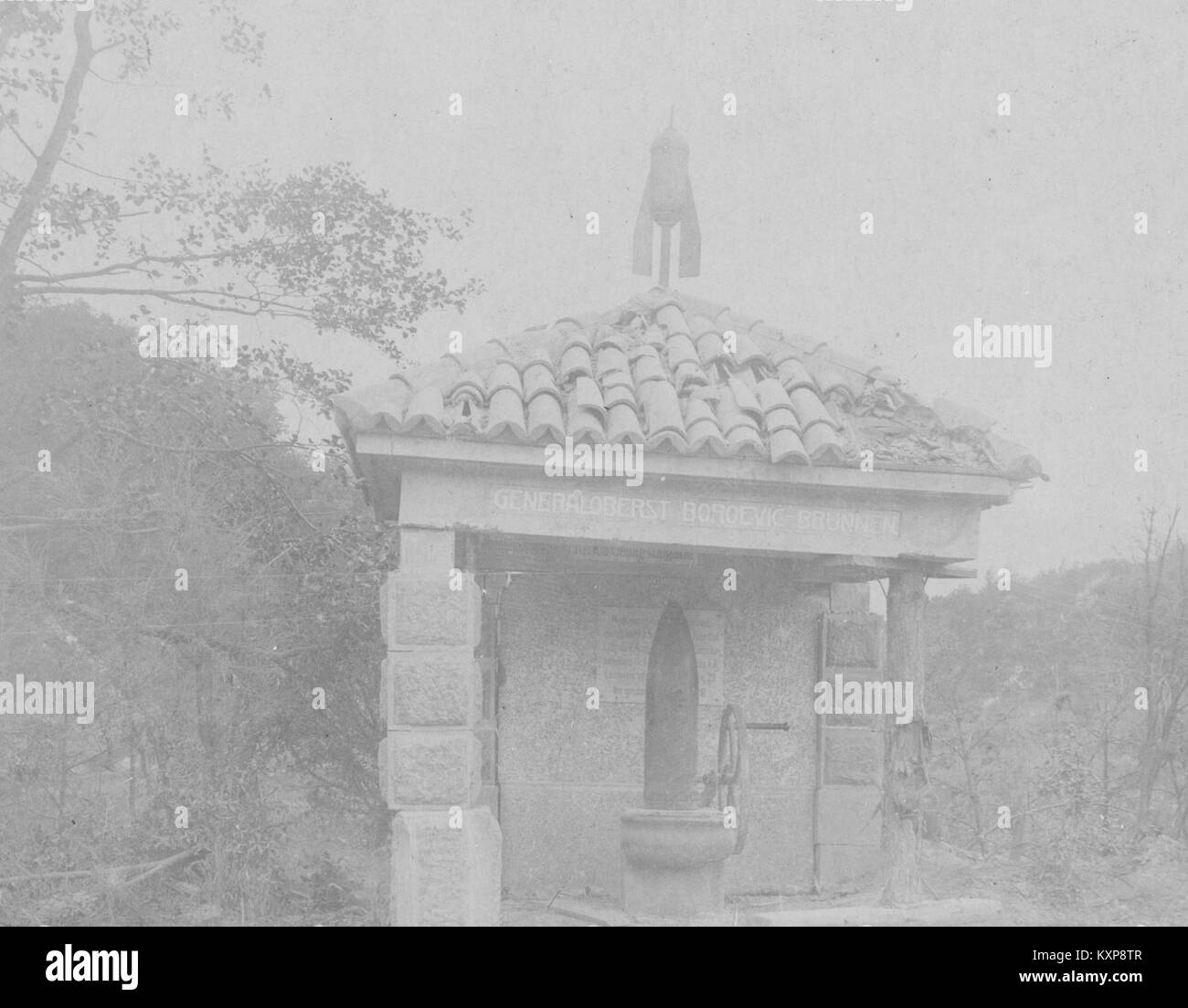 La source Boroevic, située en Hongrie, est une source d'eau naturelle remarquable nommée d'après le chef militaire Boroevic. Elle fait partie du paysage historique du pays. Banque D'Images