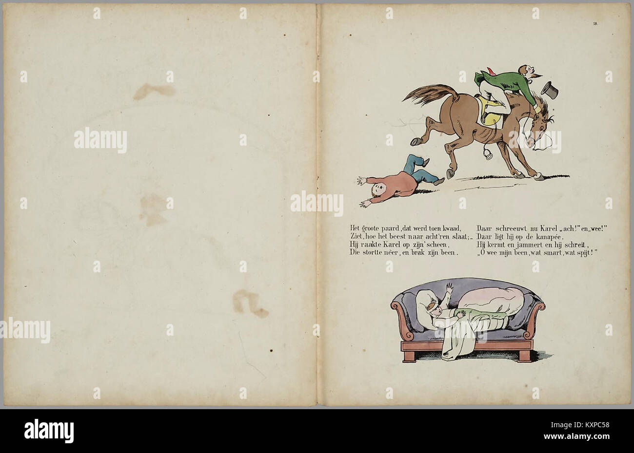 Livre pour enfants illustré néerlandais de 1915, une continuation de 'Der Struwwelpeter', avec des illustrations vives et des contes moraux à des fins éducatives. Banque D'Images