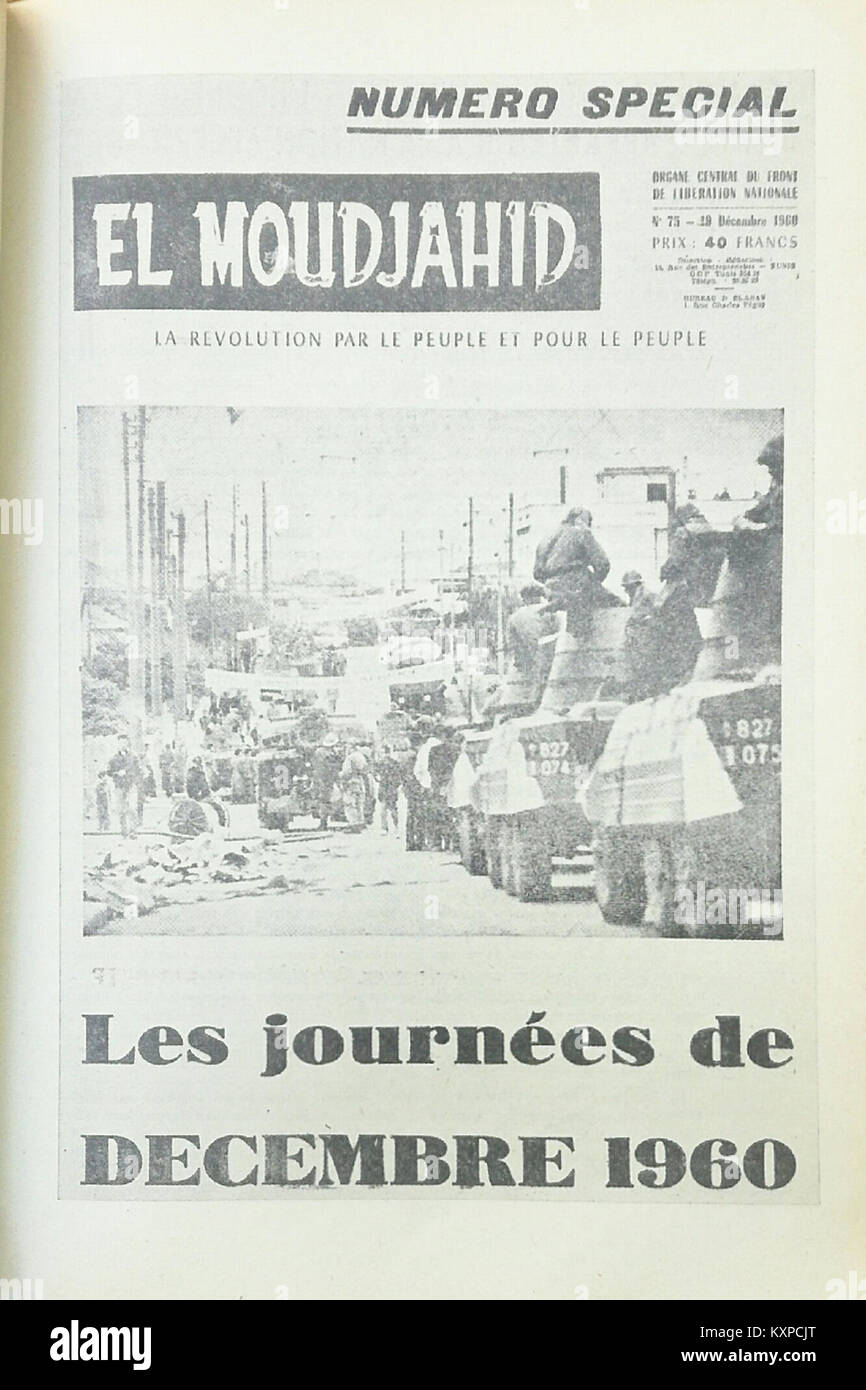 El Moudjahid Fr (75) - 19-12-1960 - Les Journées de Décembre 1960 Banque D'Images