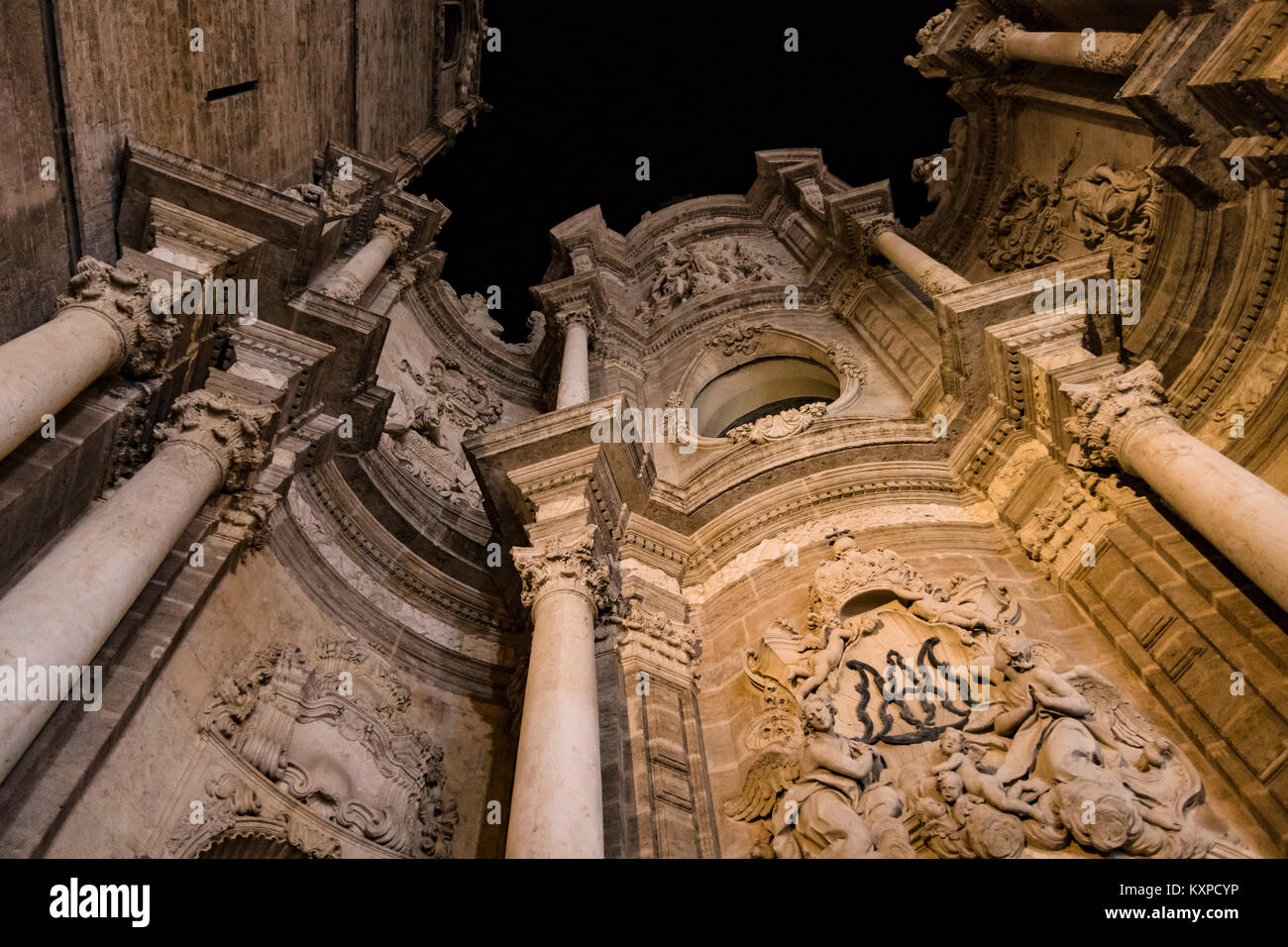 La cathédrale historique en espagnol Vieille Ville Cathédrale La Seu de Valencia. Banque D'Images