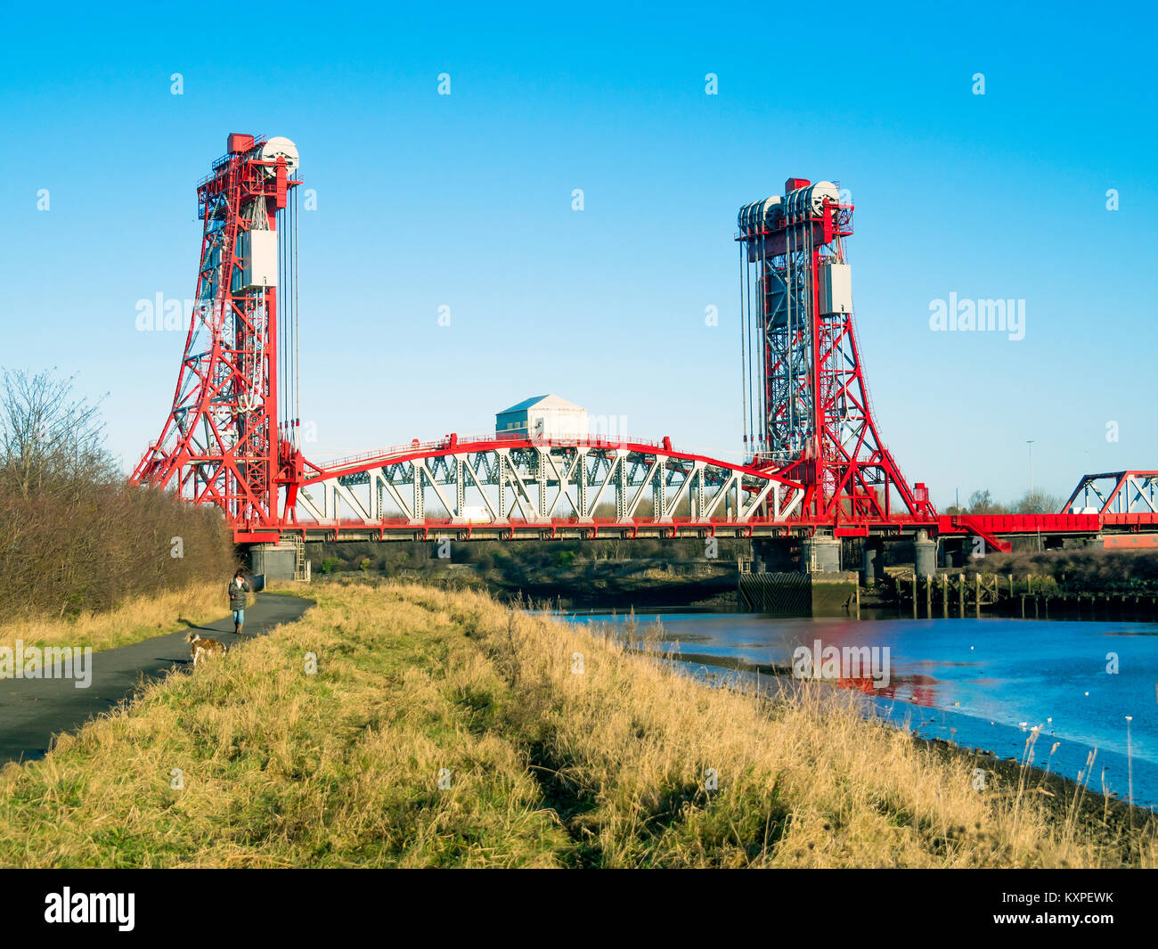 Pont de Newport sur la Rivière Tees Middlesbrough et Stckton 2 e année inscrit le premier grand pont élévateur vertical en Grande-Bretagne Banque D'Images