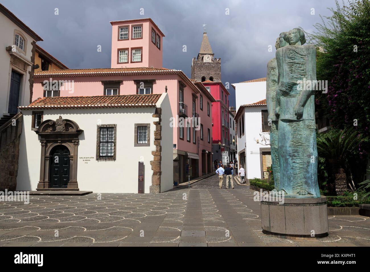 La place de l'Assemblée régionale, la ville de Funchal, Madère, Portugal, Europe Banque D'Images