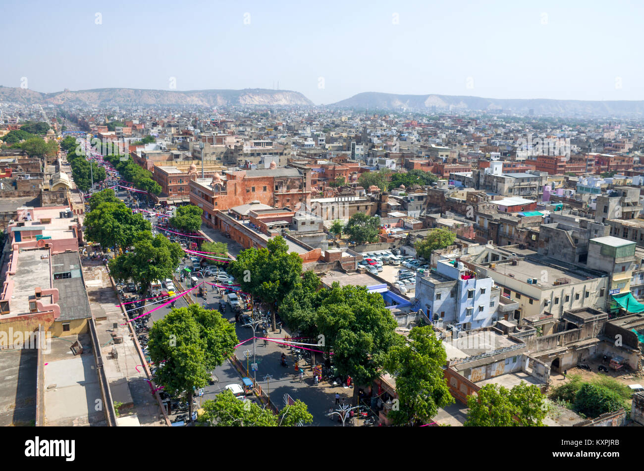 Paysage de la ville de Jaipur en Inde, la vue de dessus Banque D'Images