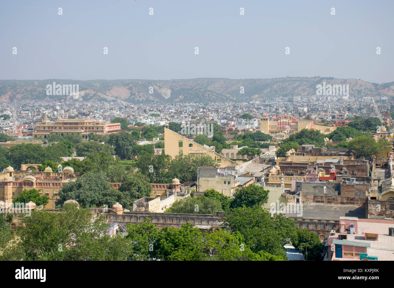 Paysage de la ville de Jaipur en Inde, la vue de dessus Banque D'Images