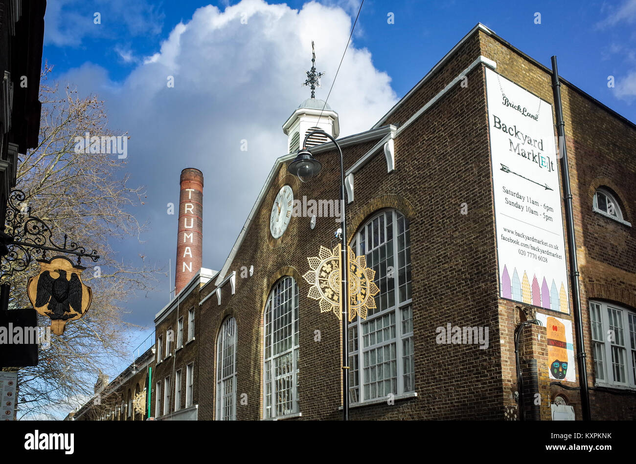 Brick Lane London - The Old Truman Brewery in London's Popular Brick Lane, Shoreditch, East London. Banque D'Images