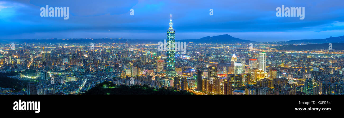 Scène de nuit de la ville de Taipei Banque D'Images