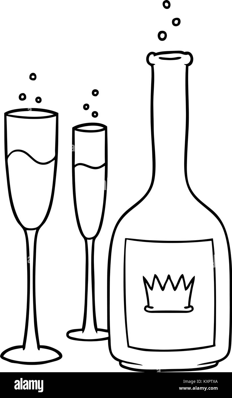 Cartoon champagne Illustration de Vecteur