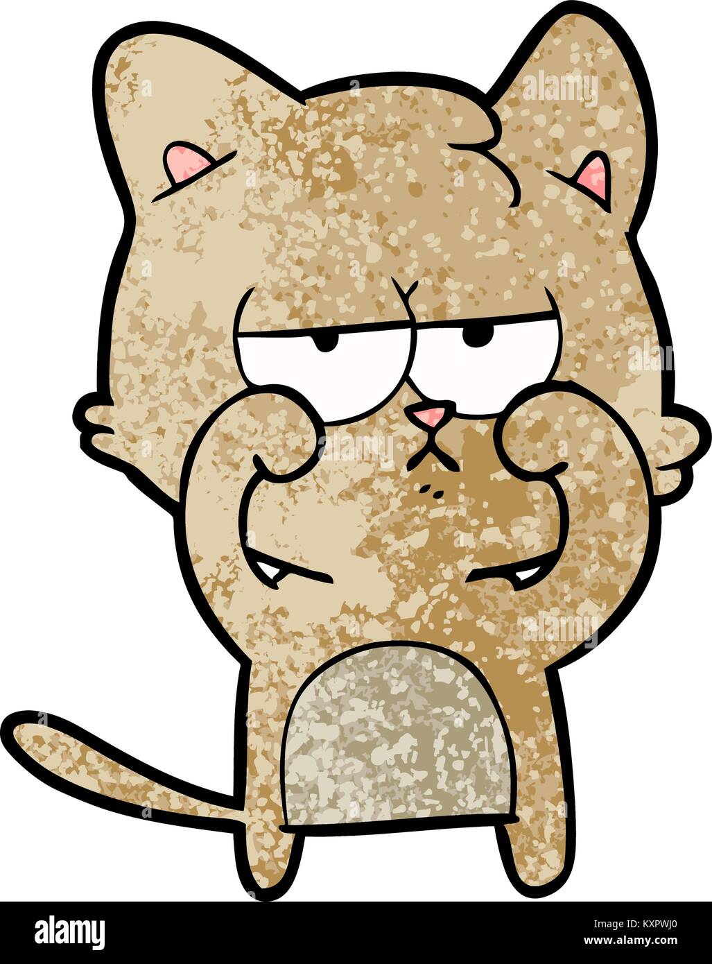 Cartoon Chat Frotte Les Yeux Fatigues Image Vectorielle Stock Alamy