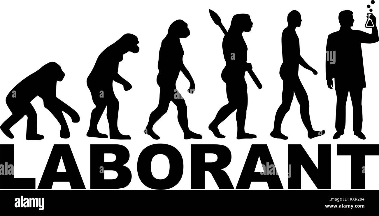 L'évolution avec l'allemand titre de poste de technicien de laboratoire Illustration de Vecteur