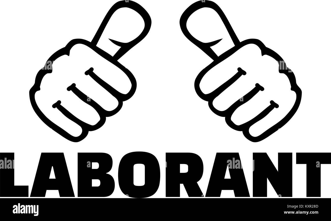 Technicien de laboratoire allemand titre de l'offre avec les pouces Illustration de Vecteur