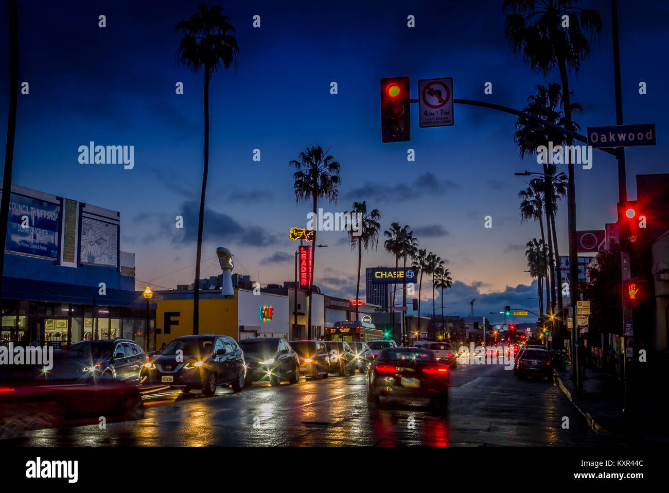 Fairfax Ave - Vue vers le Sud Banque D'Images