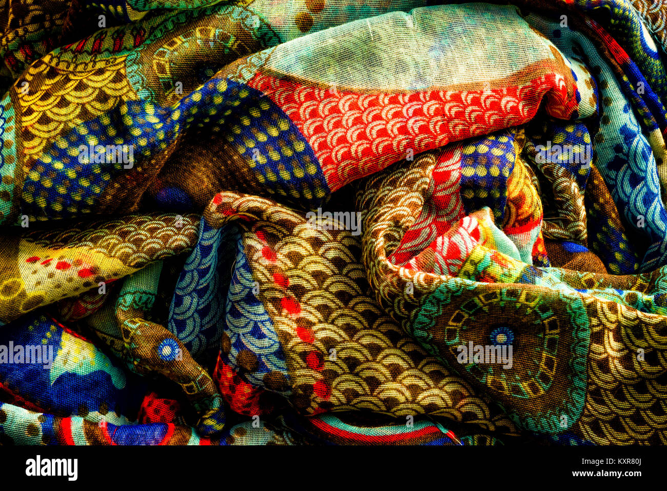 Foulard coloré Oriental Background Banque D'Images