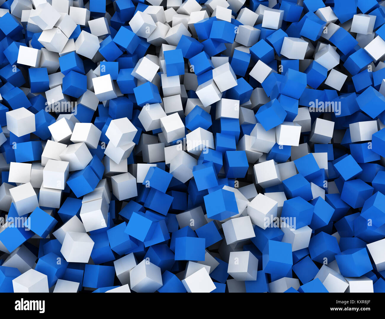 Cubes de bleu et blanc arrière-plan. Le rendu 3D. Fond d'écran Banque D'Images