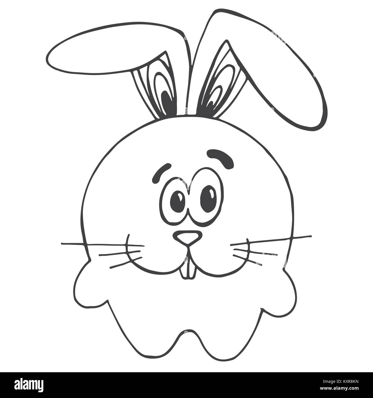 Cute cartoon lapin, lièvre d'isolé sur fond blanc. Vector illustration dans un style croquis Illustration de Vecteur