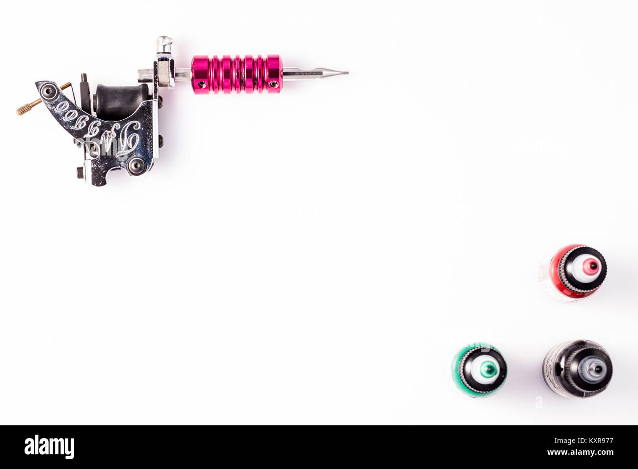 Machine à tatouer sur fond blanc Banque D'Images