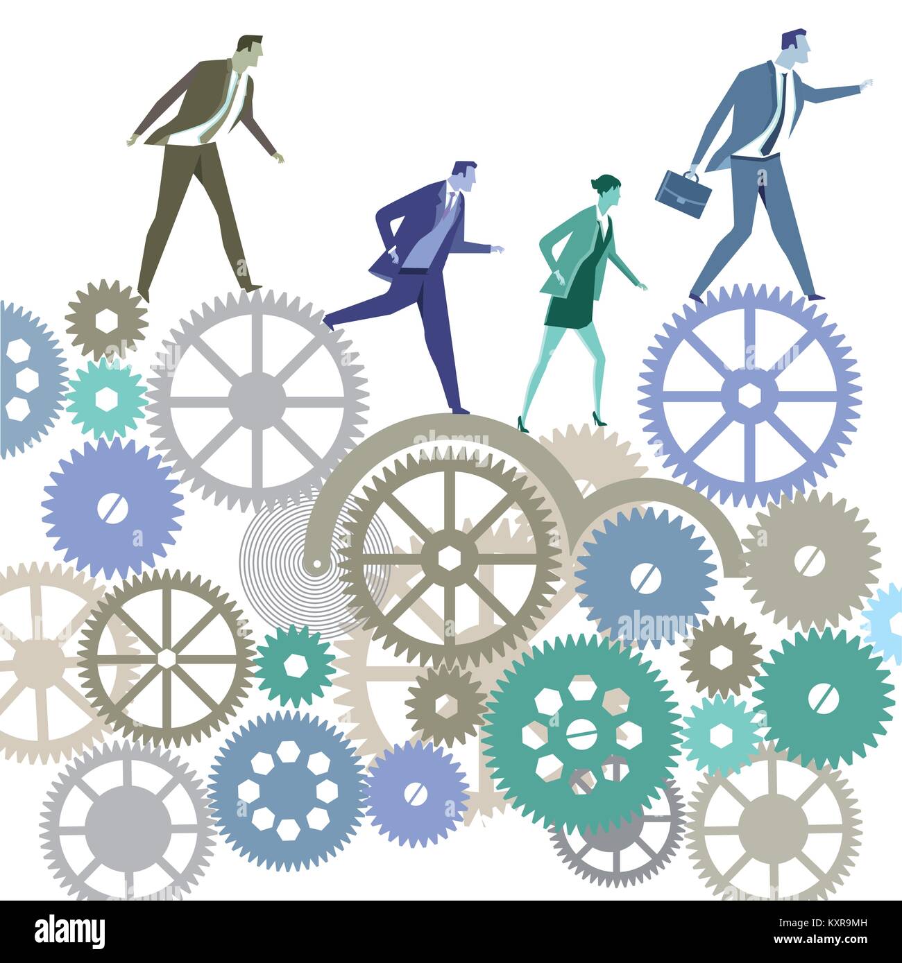 Les gens d'affaires de la concurrence, l'illustration symbole Illustration de Vecteur