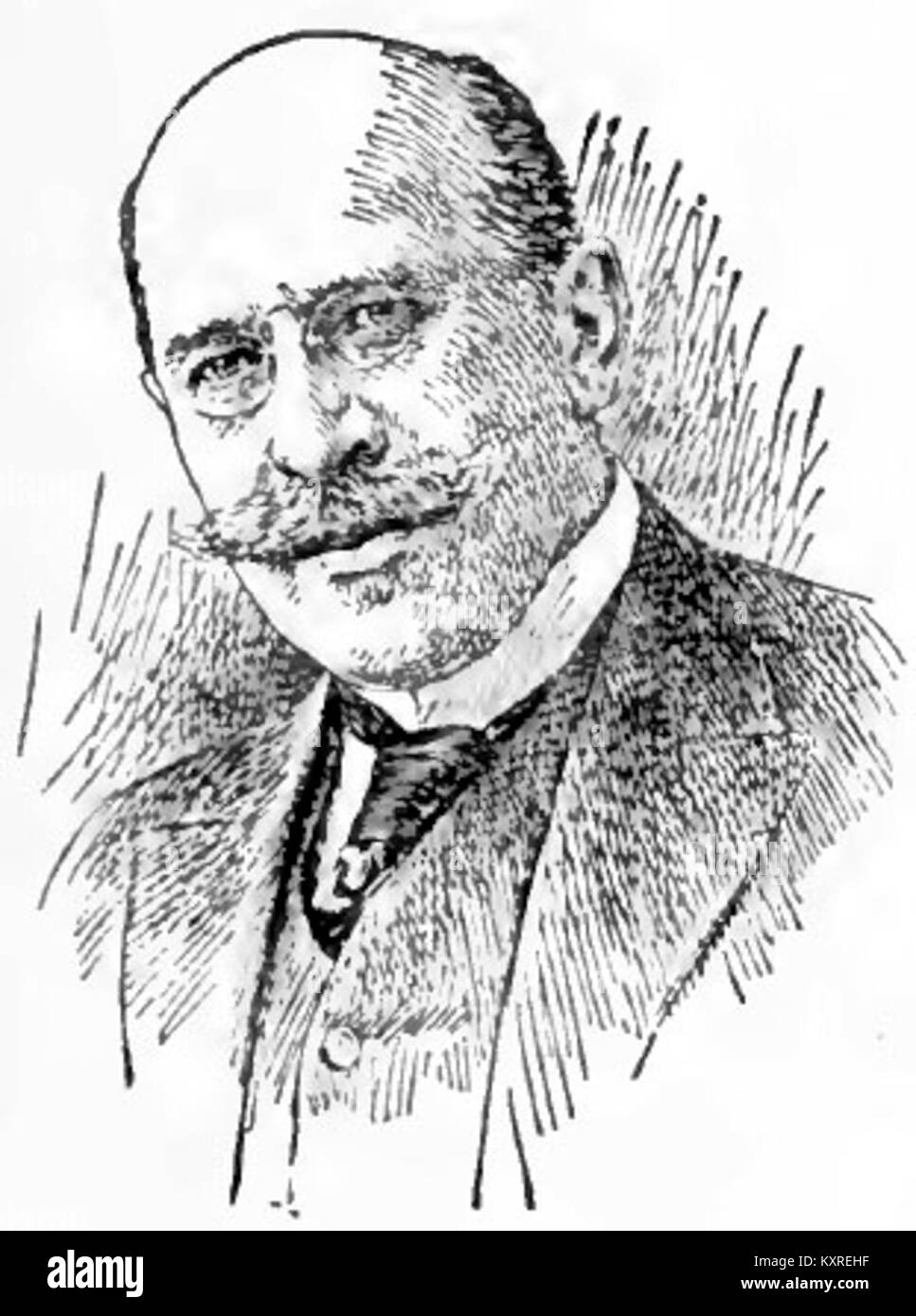 Photographie de Hugo Münsterberg, psychologue et philosophe germano-américain, connu pour ses travaux pionniers en psychologie appliquée et en recherche expérimentale à la fin du XIXe et au début du XXe siècle. Banque D'Images