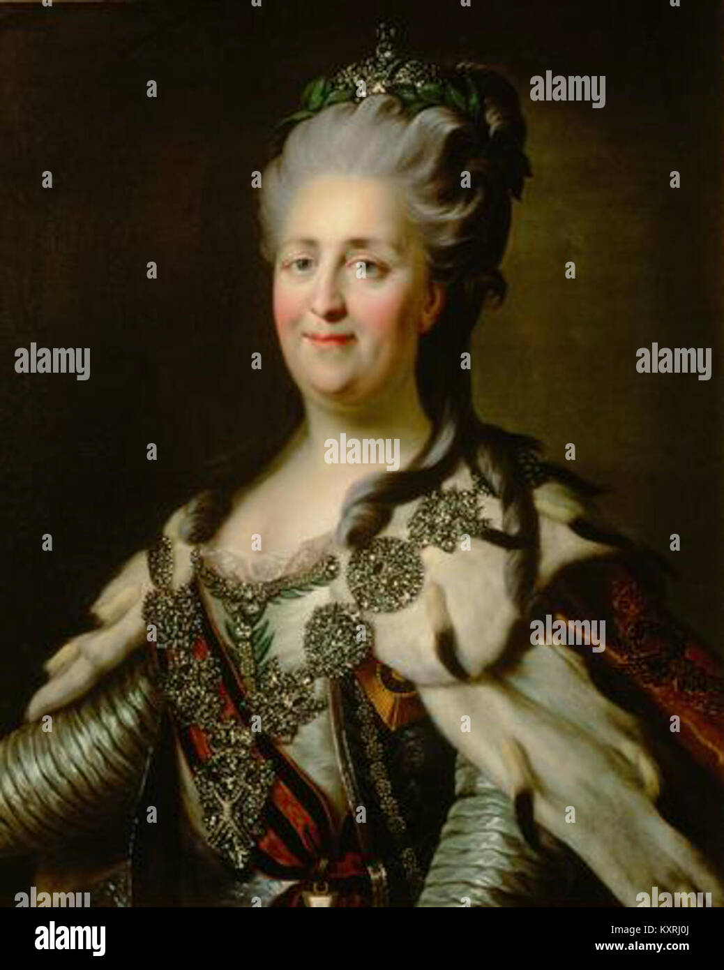 Portrait de l'impératrice Catherine II de Russie peint par Johann Baptist Lampi dans les années 1780, conservé au Kunsthistorisches Museum de Vienne. Banque D'Images