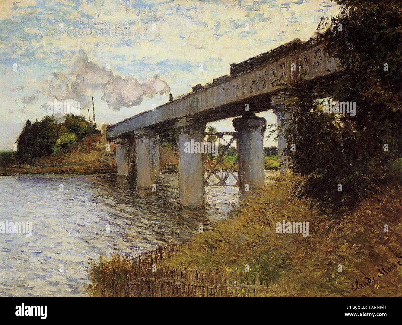 Claude Monet - Le pont de chemin de fer à Argenteuil (Musée d'Orsay) Banque D'Images