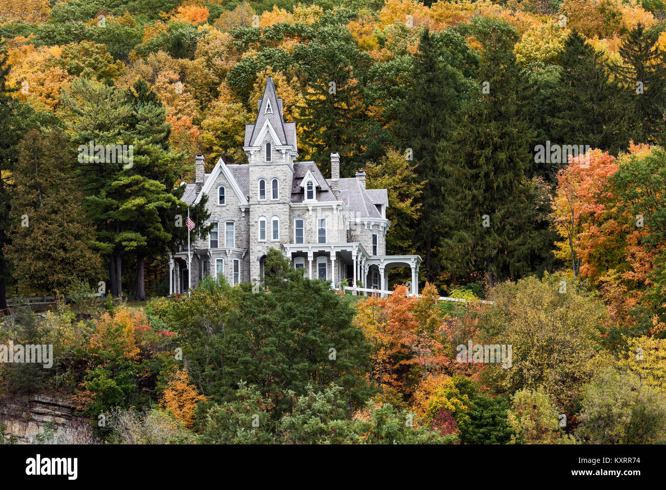 Skene Manor, un manoir de style gothique victorien dans Whitehall, New York, USA. Banque D'Images