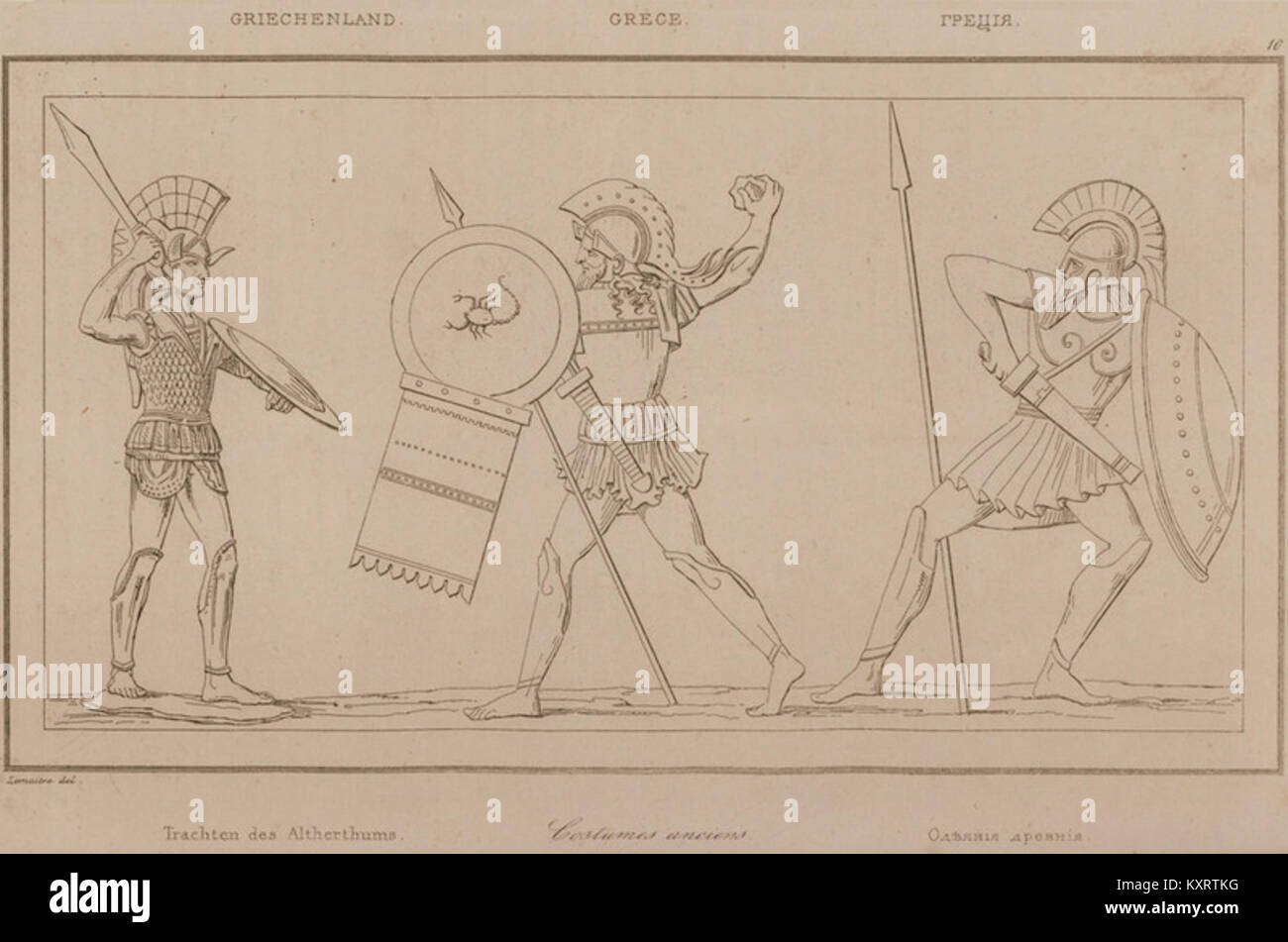 La publication *costumes anciens* de François Charles Hugues Laurent, publiée en 1835, présente des illustrations détaillées de vêtements anciens, servant de document visuel clé sur les vêtements historiques et l’évolution culturelle. Banque D'Images