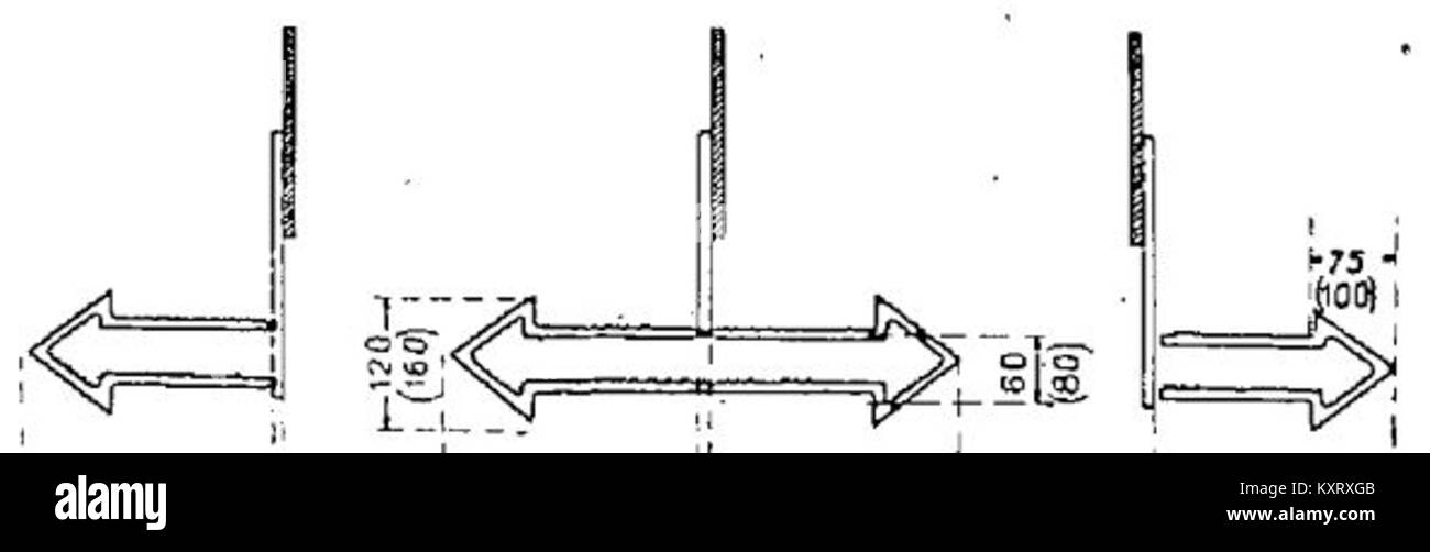 Un panneau de signalisation 1938 affichant les restrictions de stationnement pour une zone ou une direction définie, représentant les premières mesures de contrôle de la circulation urbaine et de réglementation de la route publique. Banque D'Images