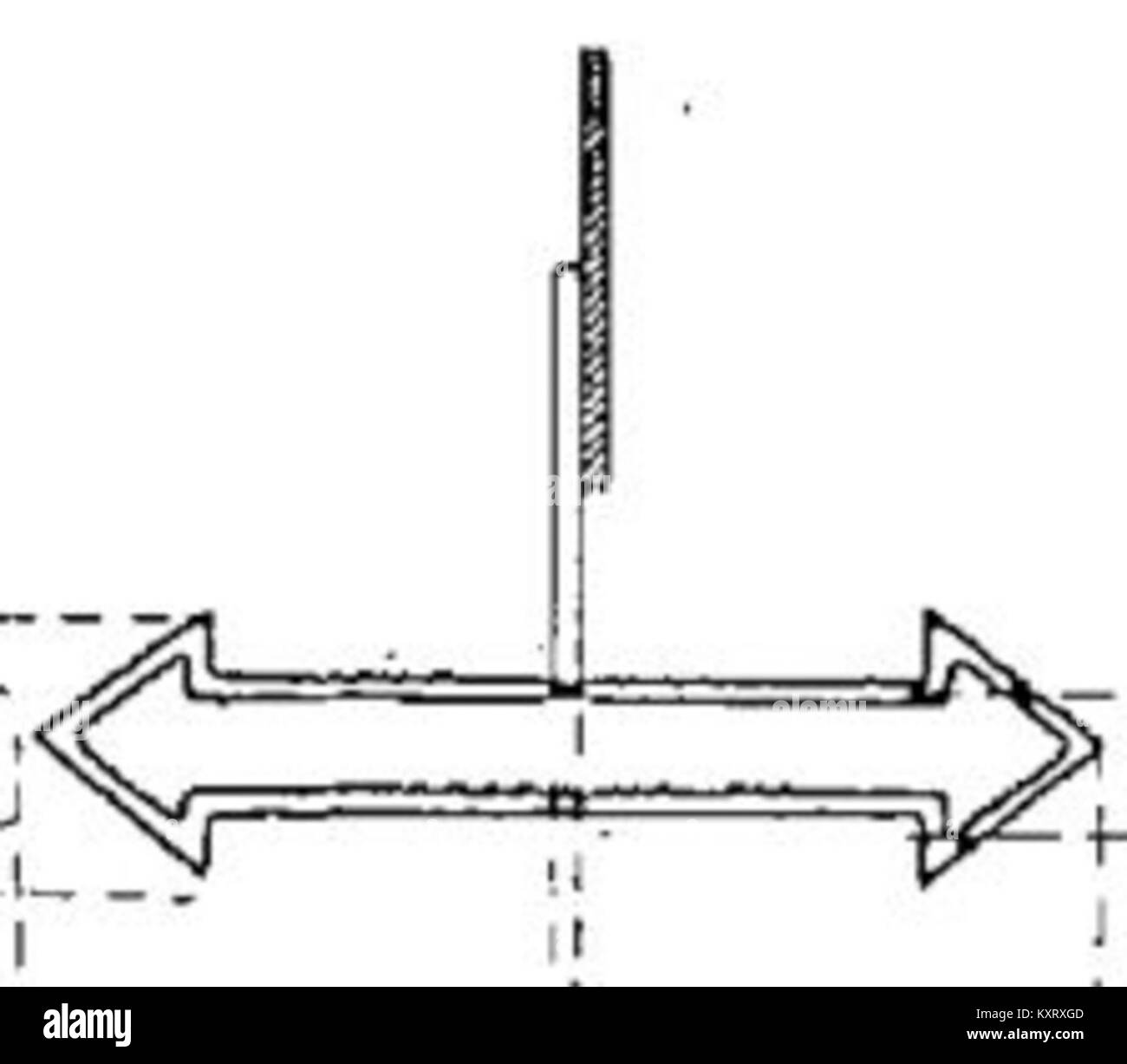 Un panneau de réglementation de la circulation de 1938 indiquant les directions de stationnement restreintes, représentant la signalisation routière historique et le contrôle de la circulation en Tchécoslovaquie d'avant-guerre. Banque D'Images